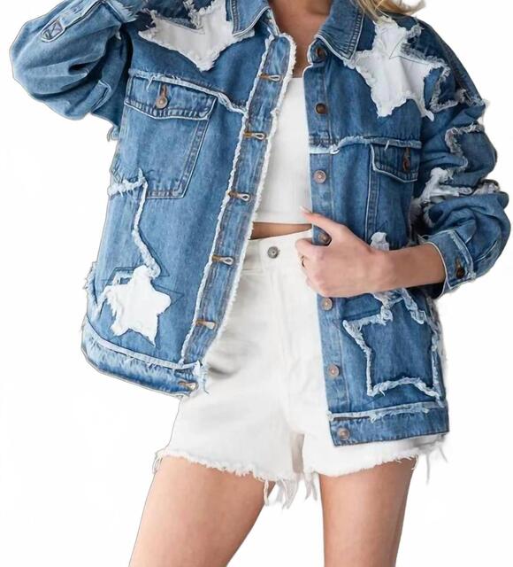OLI & HALI Jackets & Blazers - NEW OLI & HALI mineral washed star patched jacket in natural